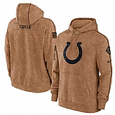Men's Indianapolis Colts 2023 Brown Salute to Service Pullover Hoodie,baseball caps,new era cap wholesale,wholesale hats