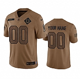 Men's Indianapolis Colts Active Player Custom 2023 Brown Salute To Service Limited Football Stitched Jersey