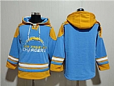 Men's Los Angeles Chargers Blank Blue Ageless Must-Have Lace-Up Pullover Hoodie,baseball caps,new era cap wholesale,wholesale hats