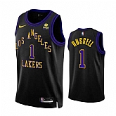Men's Los Angeles Lakers #1 D'Angelo Russell Black 2023-24 City Edition Stitched Basketball Jersey Dzhi,baseball caps,new era cap wholesale,wholesale hats