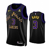 Men's Los Angeles Lakers #3 Anthony Davis Black 2023-24 City Edition Stitched Basketball Jersey Dzhi,baseball caps,new era cap wholesale,wholesale hats