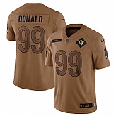 Men's Los Angeles Rams #99 Aaron Donald 2023 Brown Salute To Service Limited Football Stitched Jersey Dyin,baseball caps,new era cap wholesale,wholesale hats