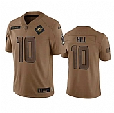 Men's Miami Dolphins #10 Tyreek Hill 2023 Brown Salute To Service Limited Football Stitched Jersey Dyin,baseball caps,new era cap wholesale,wholesale hats