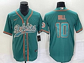 Men's Miami Dolphins #10 Tyreek Hill Aqua Cool Base Stitched Baseball Jersey,baseball caps,new era cap wholesale,wholesale hats