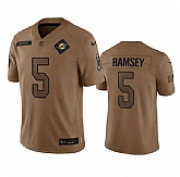Men's Miami Dolphins #5 Jalen Ramsey 2023 Brown Salute To Service Limited Football Stitched Jersey Dyin,baseball caps,new era cap wholesale,wholesale hats