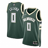 Men's Milwaukee Bucks #0 Damian Lillard Green Icon Edition Stitched Basketball Jersey Dzhi,baseball caps,new era cap wholesale,wholesale hats