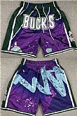 Men's Milwaukee Bucks Purple Green Shorts (Run Small),baseball caps,new era cap wholesale,wholesale hats