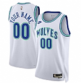 Men's Minnesota Timberwolves Active Player Custom White 2023-24 Classic Edition Stitched Jersey