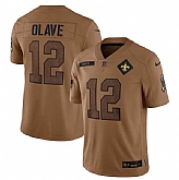 Men's New Orleans Saints #12 Chris Olave 2023 Brown Salute To Service Limited Football Stitched Jersey Dyin,baseball caps,new era cap wholesale,wholesale hats
