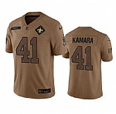 Men's New Orleans Saints #41 Alvin Kamara 2023 Brown Salute To Service Limited Football Stitched Jersey Dyin,baseball caps,new era cap wholesale,wholesale hats