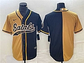 Men's New Orleans Saints Black Gold Split Cool Base Stitched Baseball Jersey,baseball caps,new era cap wholesale,wholesale hats