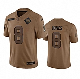 Men's New York Giants #8 Daniel Jones 2023 Brown Salute To Service Limited Football Stitched Jersey Dyin,baseball caps,new era cap wholesale,wholesale hats