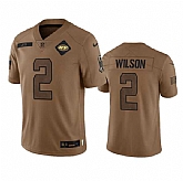 Men's New York Jets #2 Zach Wilson 2023 Brown Salute To Service Limited Football Stitched Jersey Dyin,baseball caps,new era cap wholesale,wholesale hats