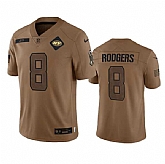 Men's New York Jets #8 Aaron Rodgers 2023 Brown Salute To Service Limited Football Stitched Jersey Dyin,baseball caps,new era cap wholesale,wholesale hats