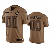 Men's New York Jets Active Player Custom 2023 Brown Salute To Setvice Limited Football Stitched Jersey