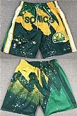 Men's Oklahoma City Thunder Green SuperSonics Shorts (Run Smaller),baseball caps,new era cap wholesale,wholesale hats
