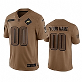 Men's Philadelphia Eagles Active Player Custom 2023 Brown Salute To Setvice Limited Football Stitched Jersey