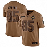 Men's San Francisco 49ers #85 George Kittle 2023 Brown Salute To Service Limited Football Stitched Jersey Dyin,baseball caps,new era cap wholesale,wholesale hats