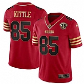Men's San Francisco 49ers #85 George Kittle Red Gold With 75th Anniversary Patch Football Stitched Jersey,baseball caps,new era cap wholesale,wholesale hats