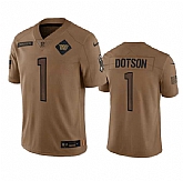 Men's Washington Commanders #1 Jahan Dotson 2023 Brown Salute To Service Limited Football Stitched Jersey Dyin,baseball caps,new era cap wholesale,wholesale hats