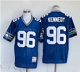 Seattle Seahawks #96 Cortez Kennedy Blue Throwback Football Stitched Jersey