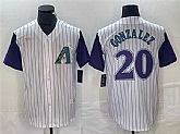 Men's Arizona Diamondbacks #20 Luis Gonzalez White Throwback Cool Base Stitched Baseball Jersey,baseball caps,new era cap wholesale,wholesale hats