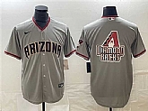 Men's Arizona Diamondbacks Gray Team Big Logo Cool Base Stitched Baseball Jersey,baseball caps,new era cap wholesale,wholesale hats