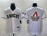 Men's Arizona Diamondbacks White Team Big Logo Cool Base Stitched Baseball Jerseys,baseball caps,new era cap wholesale,wholesale hats