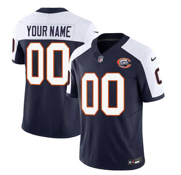 Men's Chicago Bears Active Player Custom 2023 F.U.S.E. Navy White Throwback Limited Football Stitched Jersey