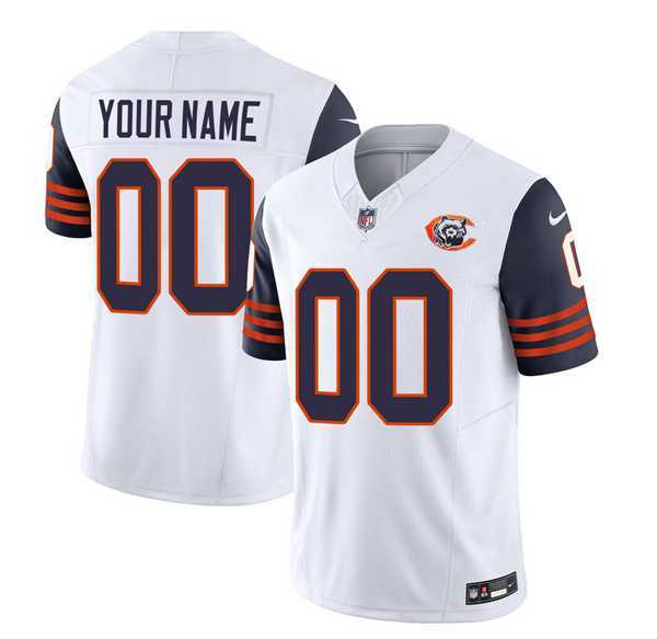 Men's Chicago Bears Active Player Custom 2023 F.U.S.E. White Navy Throwback Limited Football Stitched Jerseys
