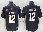 Men's Colorado Buffaloes #12 Travis Hunter Black 2023 F.U.S.E. Stitched Football Jersey