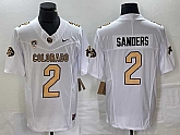 Men's Colorado Buffaloes #2 Shedeur Sanders White 2023 F.U.S.E. Stitched Football Jersey