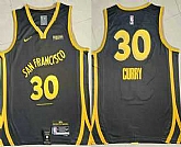 Men's Golden State Warriors #30 Stephen Curry Back 2023 City Edition Swingman Sponsor Stitched Jersey