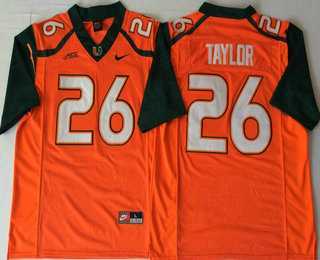 Men's Miami Hurricanes #26 Sean Taylor Orange Stitched NCAA Nike College Football Jersey