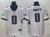Men's Philadelphia Eagles #0 D'Andre Swift White Vapor Limited Football Stitched Jersey
