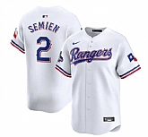 Men's Texas Rangers #2 Marcus Semien White 2023 World Series Champions Stitched Baseball Jersey Dzhi,baseball caps,new era cap wholesale,wholesale hats