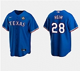 Men's Texas Rangers #28 Jonah Heim Royal 2023 World Series Stitched Baseball Jersey Dzhi,baseball caps,new era cap wholesale,wholesale hats