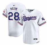 Men's Texas Rangers #28 Jonah Heim White 2023 World Series Champions Stitched Baseball Jersey Dzhi,baseball caps,new era cap wholesale,wholesale hats
