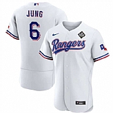 Men's Texas Rangers #6 Josh Jung White 2023 World Series Flex Base Stitched Baseball Jersey Dzhi,baseball caps,new era cap wholesale,wholesale hats