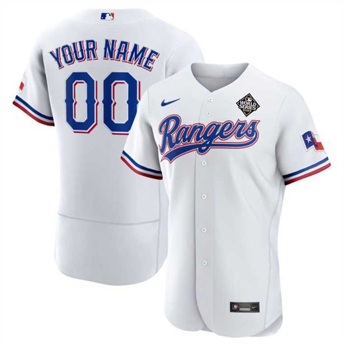 Men's Texas Rangers Active Player Custom White 2023 World Series Flex Base Stitched Baseball Jersey