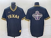 Men's Texas Rangers Black 2023 World Series Champions Big Logo Cool Base Stitched Baseball Jersey,baseball caps,new era cap wholesale,wholesale hats