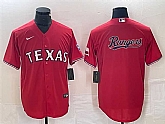 Men's Texas Rangers Red Team Big Logo With Patch Cool Base Stitched Baseball Jersey,baseball caps,new era cap wholesale,wholesale hats