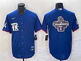 Men's Texas Rangers Royal 2023 World Series Champions Big Logo Cool Base Stitched Baseball Jerseys,baseball caps,new era cap wholesale,wholesale hats