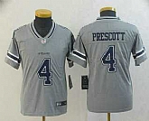 Youth Dallas Cowboys #4 Dak Prescott Grey 2019 Inverted Legend Stitched NFL Nike Limited Jersey,baseball caps,new era cap wholesale,wholesale hats