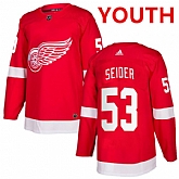 Youth Detroit Red Wings #53 Moritz Seider Red Home Hockey Stitched Jersey Dzhi