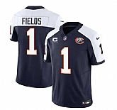 Men & Women & Youth Chicago Bears #1 Justin Fields Navy White 2023 F.U.S.E. With 1-star C PatchThrowback Limited Jersey,baseball caps,new era cap wholesale,wholesale hats