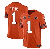 Men & Women & Youth Chicago Bears #1 Justin Fields Orange 2023 F.U.S.E. With 1-star C Patch Throwback Limited Jersey,baseball caps,new era cap wholesale,wholesale hats