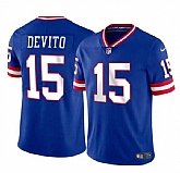 Men & Women & Youth New York Giants #15 Tommy DeVito Royal 2023 F.U.S.E. Throwback Limited Jersey,baseball caps,new era cap wholesale,wholesale hats