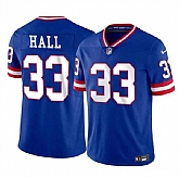 Men & Women & Youth New York Giants #33 Hassan Hall Royal 2023 F.U.S.E. Throwback Limited Jersey