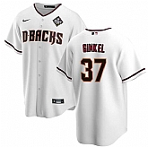 Men's Arizona Diamondbacks #37 Kevin Ginkel White 2023 World Series Cool Base Stitched Jersey Dzhi,baseball caps,new era cap wholesale,wholesale hats